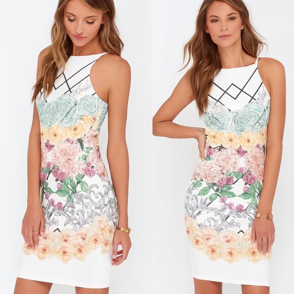 Lulu’s Floral Bodycon Dress – Size Small - Picture 1 of 3